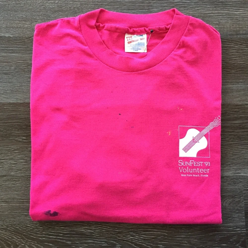 Vintage 1990’s Single Stitch T-Shirt Barnett Bank Sunfest Volunteer - Picture 4 of 12